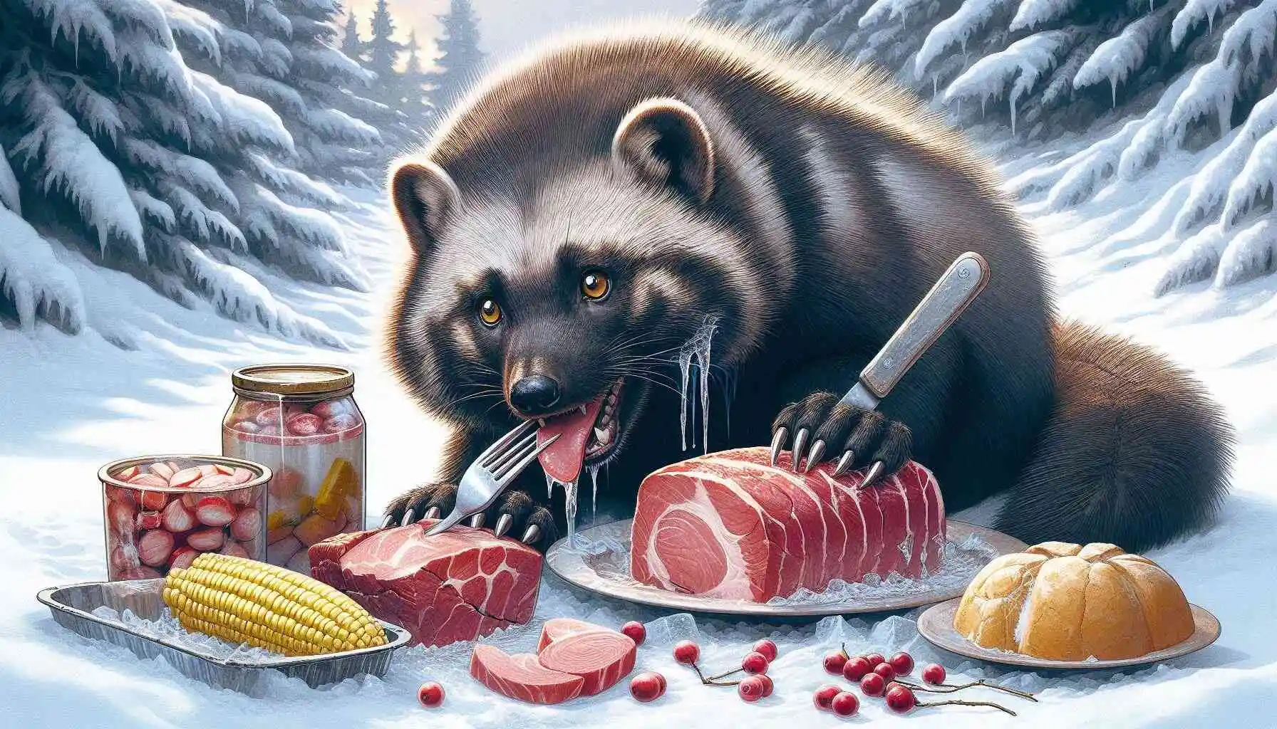 Can the wild Wolverine Consume Frozen Meat?